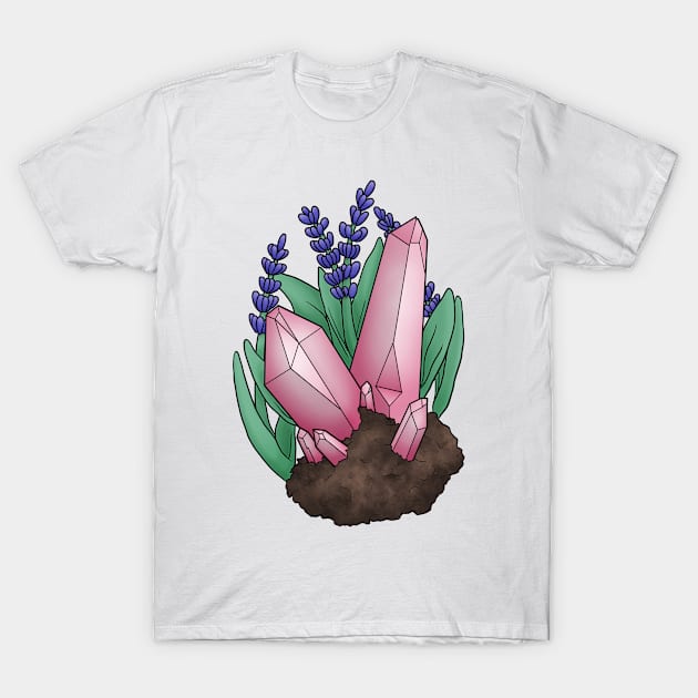 Lavender and Rose Quartz T-Shirt by Gwenpai